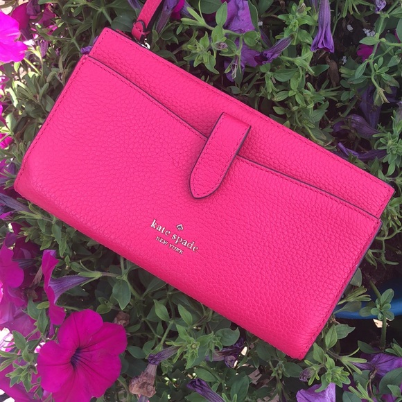 Kate Spade wallet Leila Phone wristlet bright rose - Picture 2 of 7